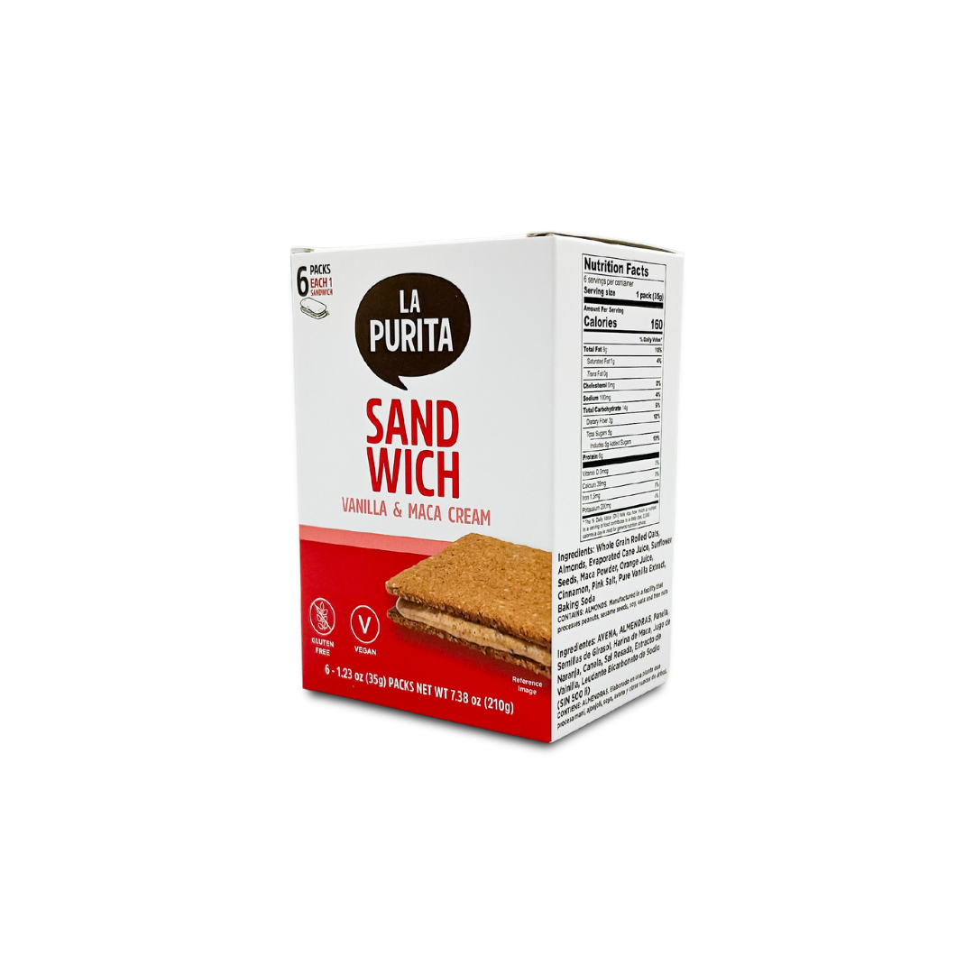 Sandwich Cookies- Nut Butter filled With Vanilla, Maca Cream, And Gluten-Free (6 PACK)